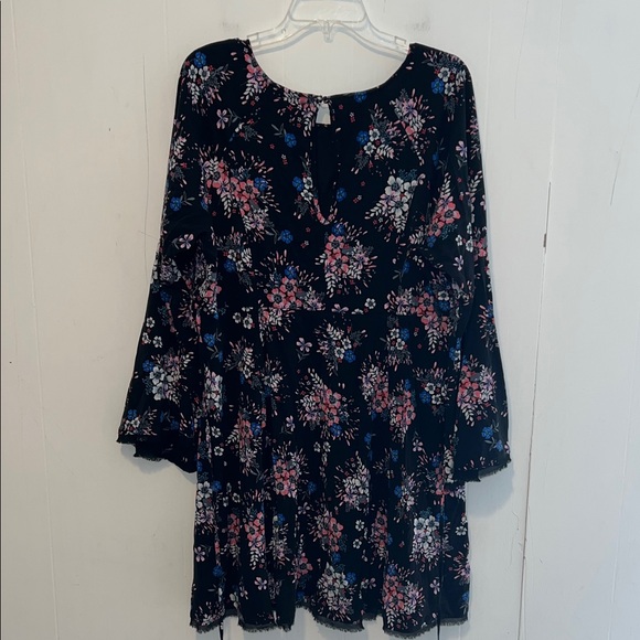 Torrid Black Floral Dress with Pink and Blue Accents - Picture 3 of 3